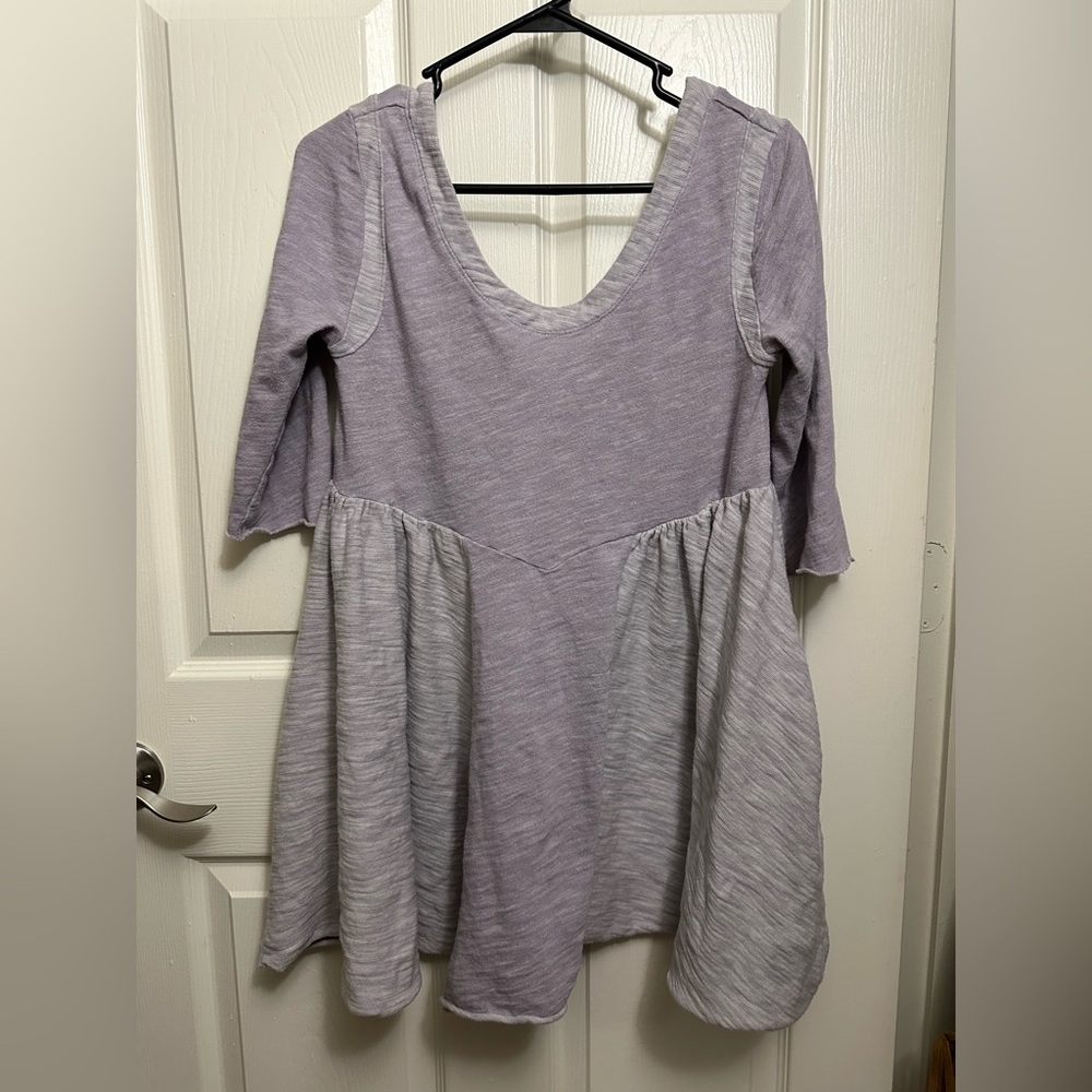 Free People Beach Purple Scoop Neck Cotton Dress Size M ☀️ 🐚